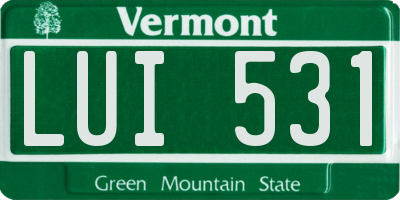 VT license plate LUI531