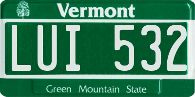 VT license plate LUI532
