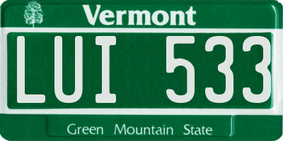 VT license plate LUI533