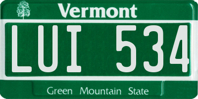 VT license plate LUI534