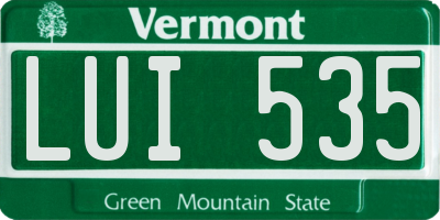 VT license plate LUI535