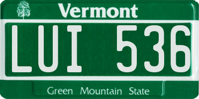 VT license plate LUI536