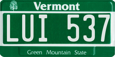 VT license plate LUI537