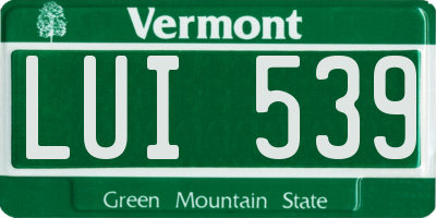 VT license plate LUI539