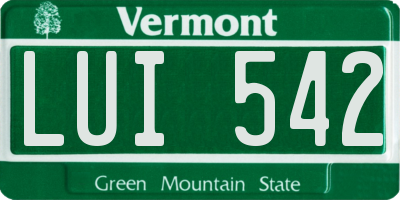 VT license plate LUI542