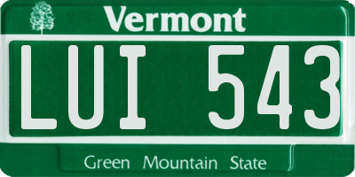 VT license plate LUI543