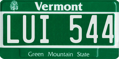 VT license plate LUI544