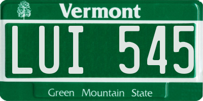 VT license plate LUI545