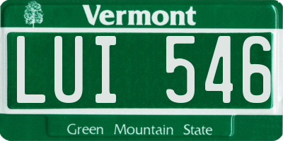 VT license plate LUI546