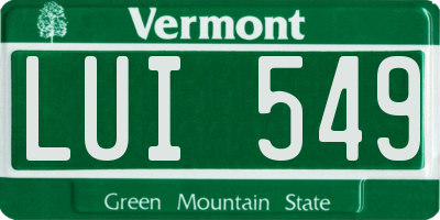 VT license plate LUI549