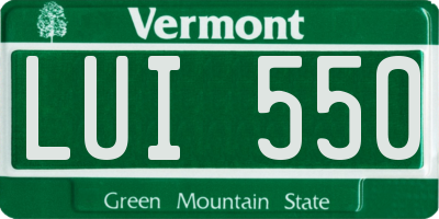 VT license plate LUI550