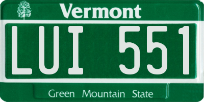 VT license plate LUI551