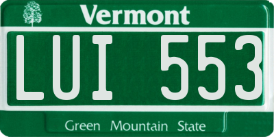 VT license plate LUI553