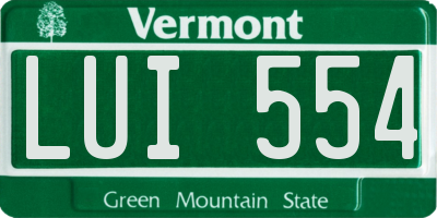 VT license plate LUI554