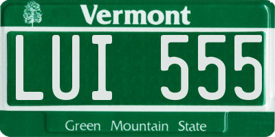 VT license plate LUI555