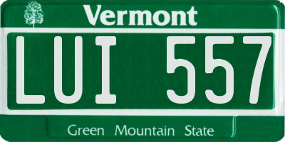 VT license plate LUI557