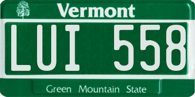 VT license plate LUI558
