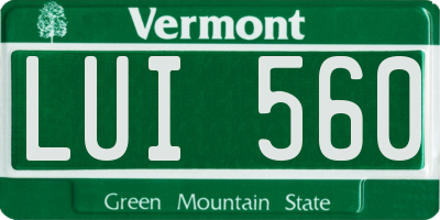 VT license plate LUI560