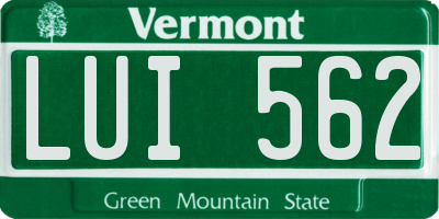 VT license plate LUI562