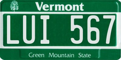 VT license plate LUI567