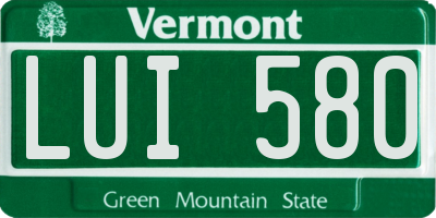 VT license plate LUI580
