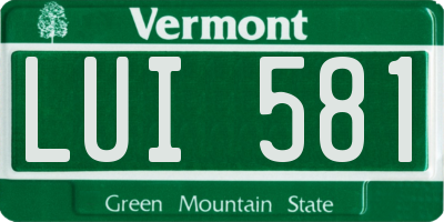 VT license plate LUI581