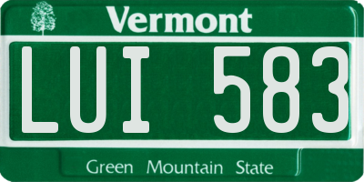 VT license plate LUI583