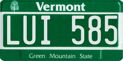 VT license plate LUI585