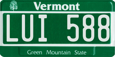 VT license plate LUI588