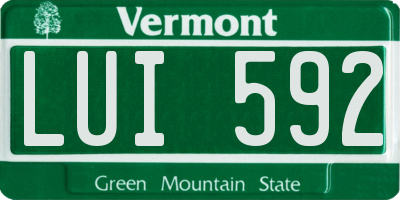 VT license plate LUI592
