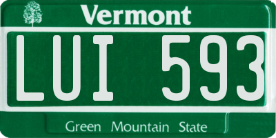 VT license plate LUI593