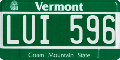 VT license plate LUI596