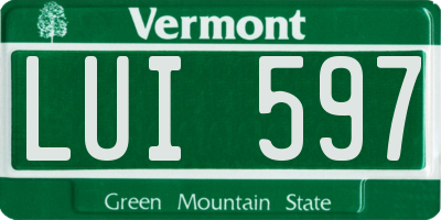 VT license plate LUI597