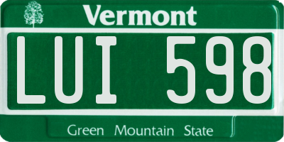 VT license plate LUI598