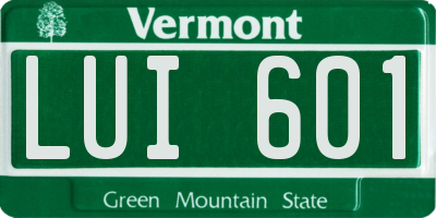 VT license plate LUI601