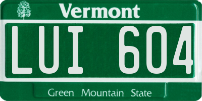 VT license plate LUI604