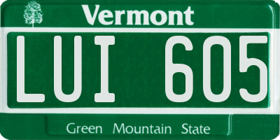 VT license plate LUI605