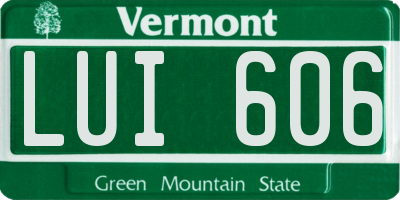 VT license plate LUI606