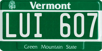 VT license plate LUI607