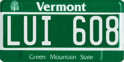 VT license plate LUI608