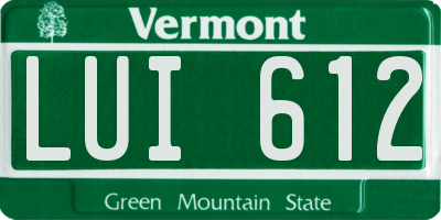VT license plate LUI612