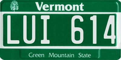 VT license plate LUI614