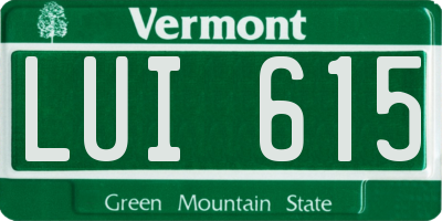 VT license plate LUI615