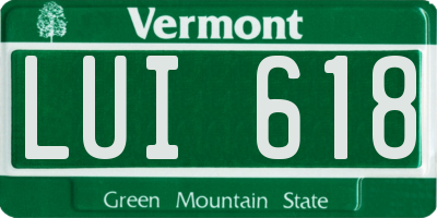 VT license plate LUI618