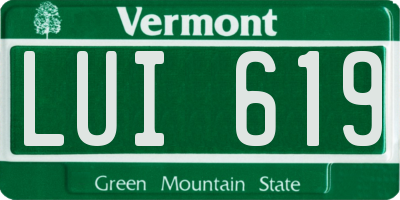 VT license plate LUI619