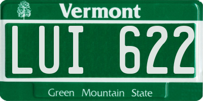VT license plate LUI622