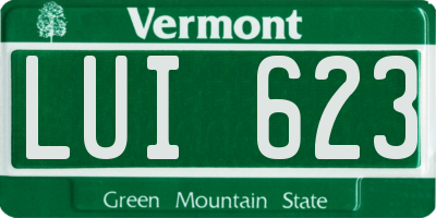 VT license plate LUI623