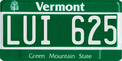 VT license plate LUI625
