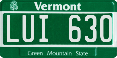 VT license plate LUI630