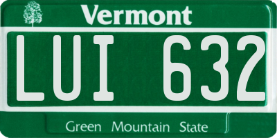 VT license plate LUI632